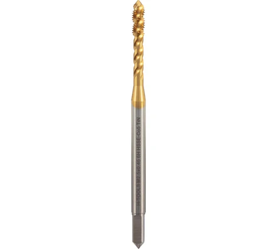Метчик машинно-ручной M7*1.0 DIN371 для глухих отверстий с винтовой канавкой с покрытием TiN HSSE